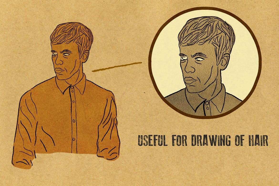 74个油墨勾线AI笔刷 笔刷资源 sucaiwan.com