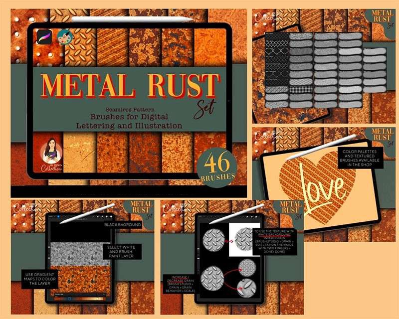 626个Procreate真实质感纹理笔刷套装 笔刷资源 sucaiwan.com