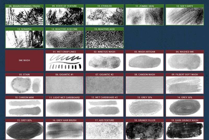 美式漫画创作PS笔刷套装 笔刷资源 sucaiwan.com