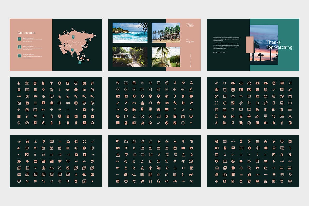 热带旅行Lookbook幻灯片演示PPT模板 Tuvoa : Tropical Lookbook Powerpoint Template 幻灯图表 sucaiwan.com