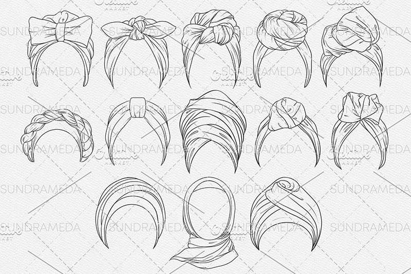 40个女性头饰Procreate笔刷 笔刷资源 sucaiwan.com