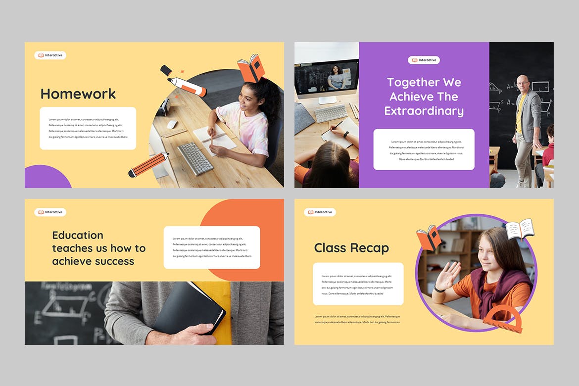 学校教育PPT幻灯片设计模板 Education Powerpoint Template 幻灯图表 sucaiwan.com