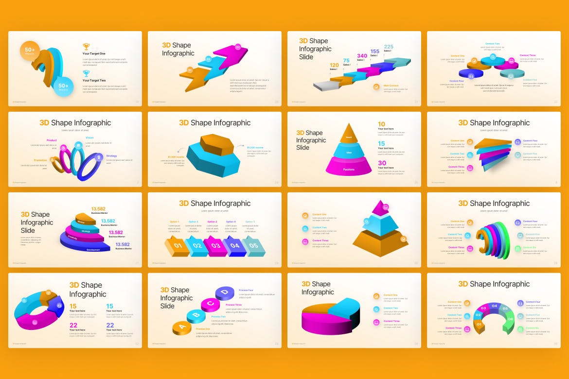 3D形状信息图表PPT幻灯片模板 3D Shape Infographic PowerPoint Template 幻灯图表 第2张-素材湾丨精选海外优质设计素材资源 3D形状信息图表PPT幻灯片模板 3D Shape Infographic PowerPoint Template 幻灯图表 sucaiwan.com