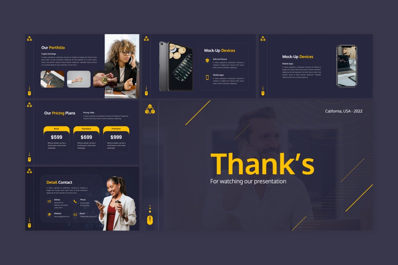 金融数字加密货币PPT模板下载 Cryptos – Cryptocurrency PowerPoint Template 幻灯图表 sucaiwan.com