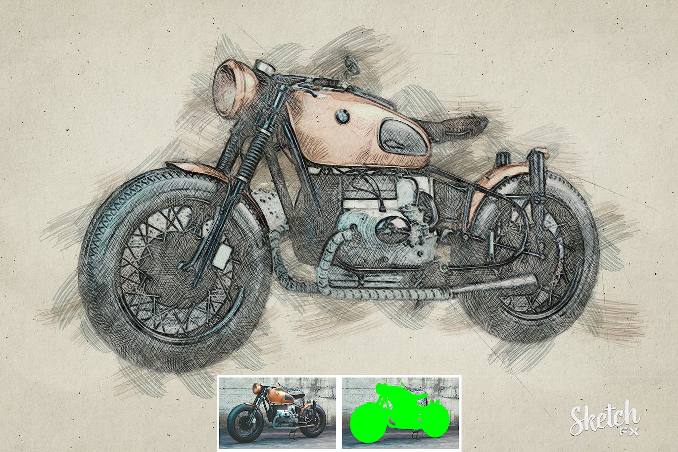 素描FX-照片效果PS插件 Sketch FX – Photo Effect Plugin 插件预设 sucaiwan.com