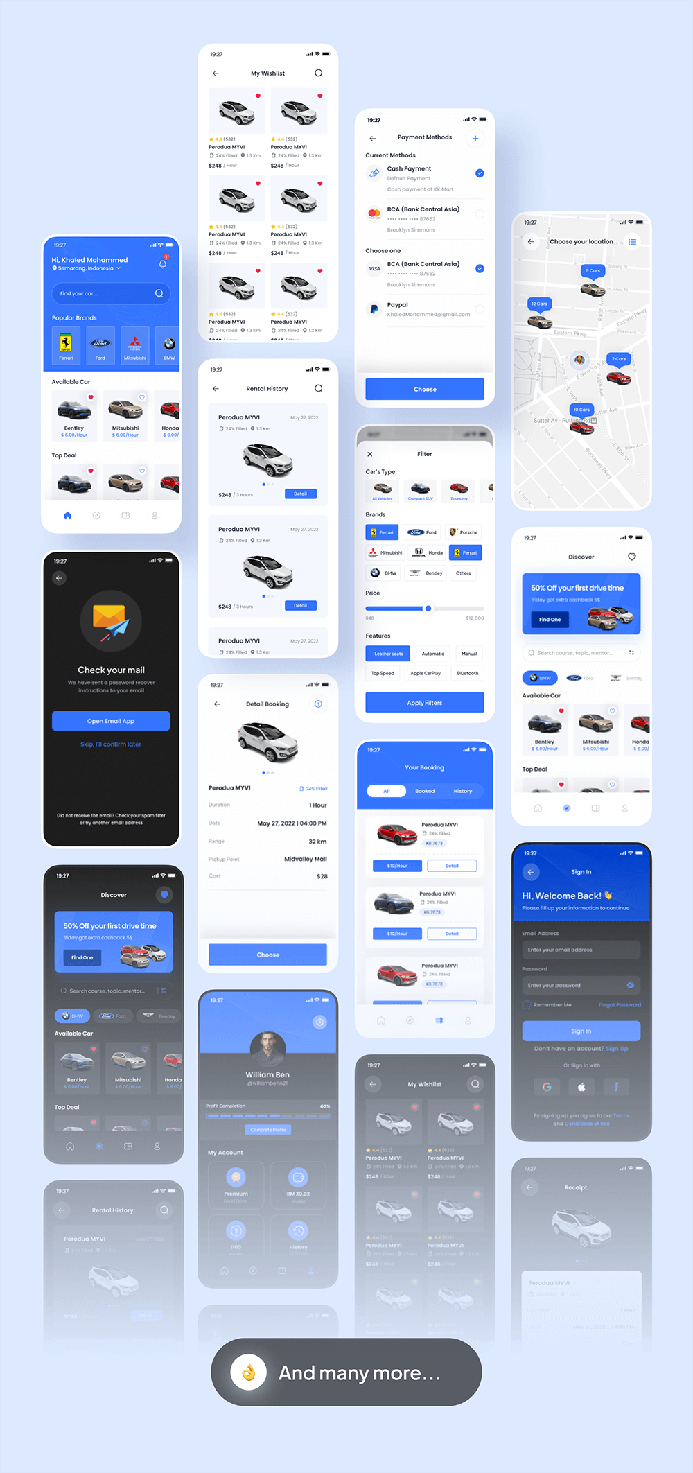 汽车租赁App应用程序UI套件 APP UI sucaiwan.com