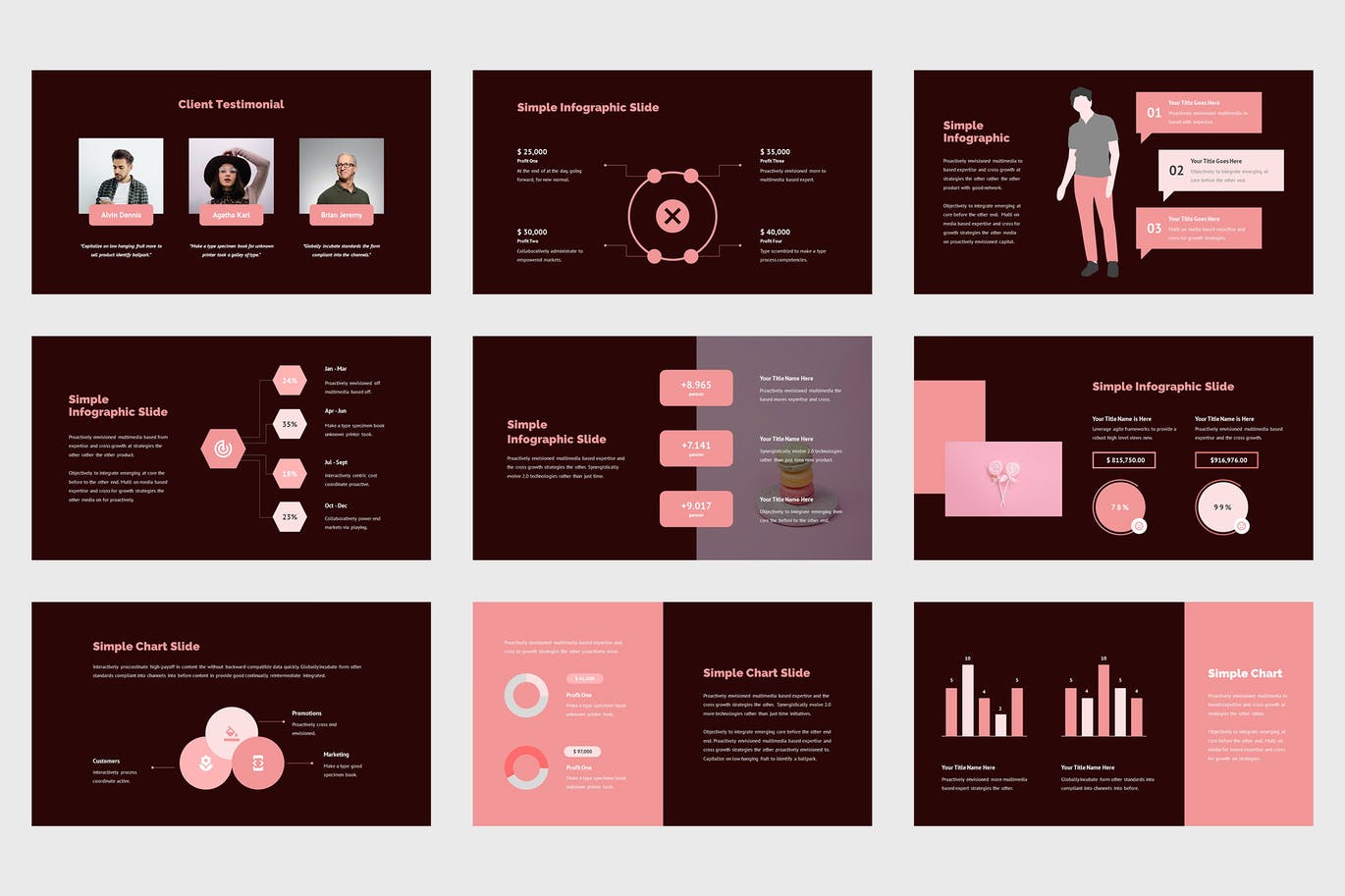 多用途粉色PPT设计模板 Hanora – Multipurposes Pink Powerpoint Template 幻灯图表 sucaiwan.com