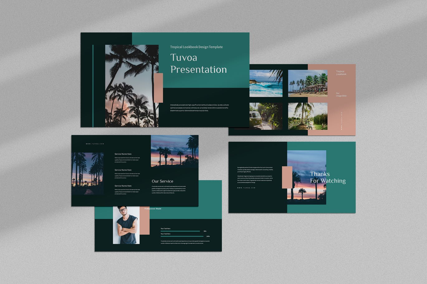 热带旅行Lookbook幻灯片演示PPT模板 Tuvoa : Tropical Lookbook Powerpoint Template 幻灯图表 sucaiwan.com