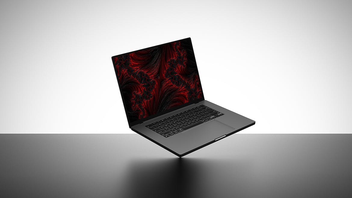 深色笔记本电脑屏幕UI样机 Laptop Screen Mockup 样机素材 sucaiwan.com