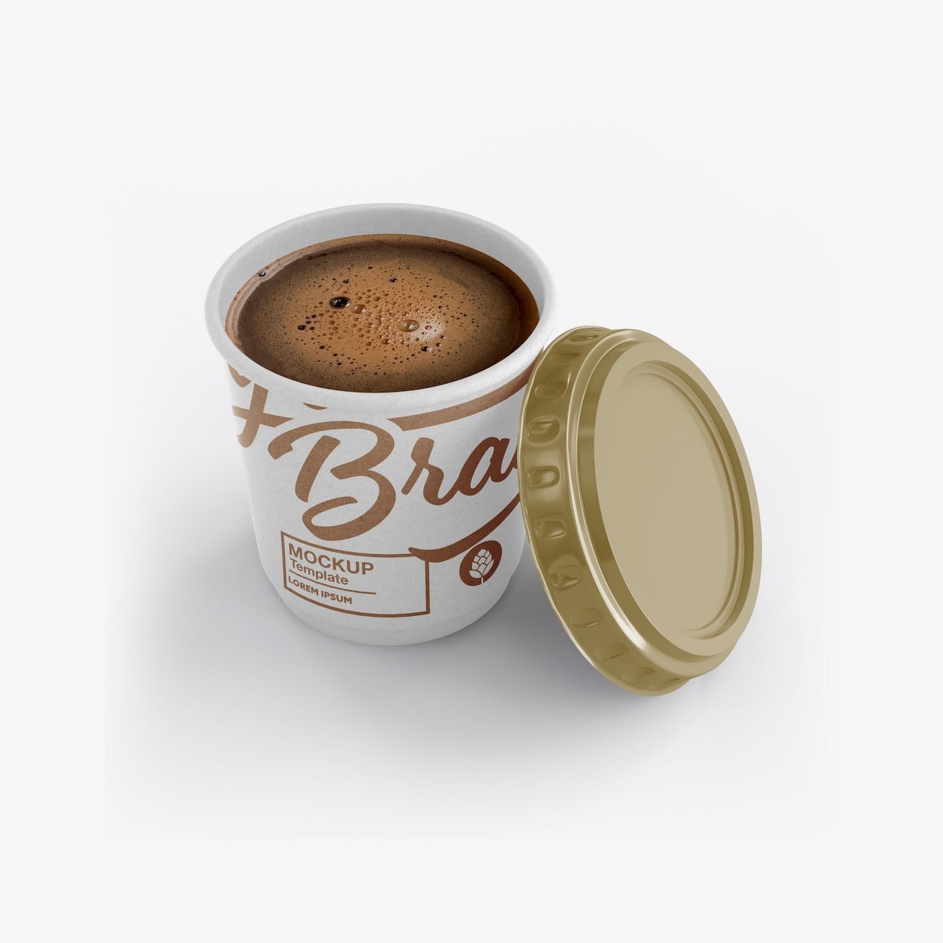 盖子纸咖啡杯品牌包装设计样机套装 Set Paper Coffee Cup With Sleeve Mockup 样机素材 sucaiwan.com