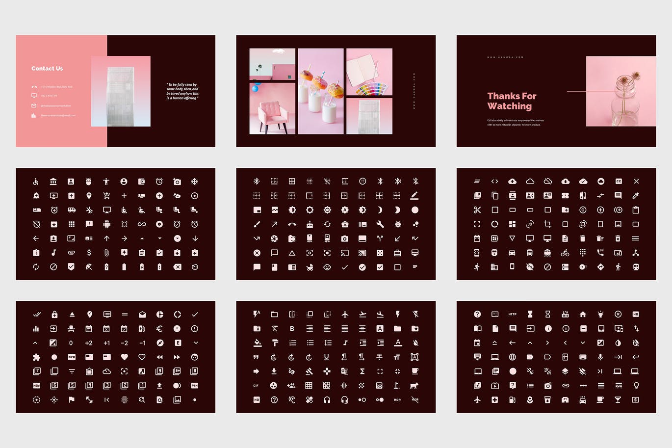 多用途粉色PPT设计模板 Hanora – Multipurposes Pink Powerpoint Template 幻灯图表 sucaiwan.com