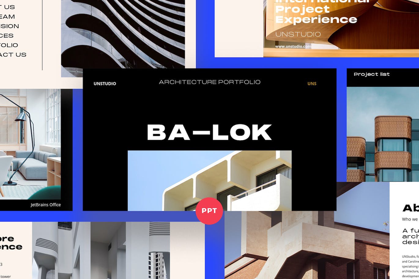 建筑体系结构Powerpoint模板 Balok – Architecture PowerPoint Template 幻灯图表 sucaiwan.com