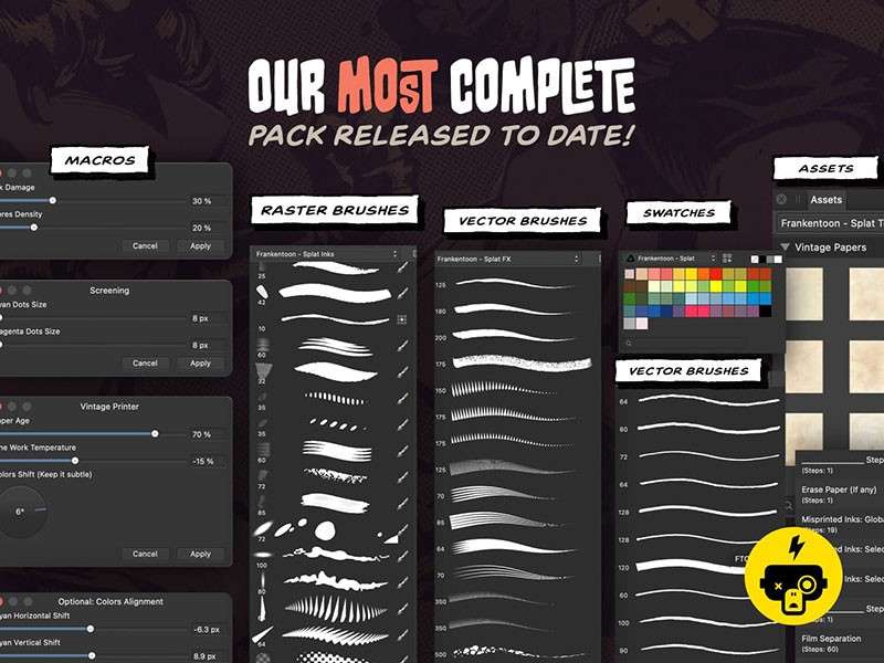 Affinity漫画复古纹理笔刷 笔刷资源 sucaiwan.com