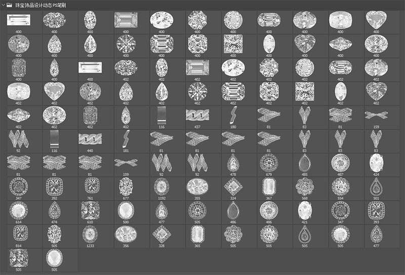 珠宝饰品设计动态PS笔刷 笔刷资源 sucaiwan.com