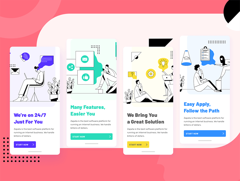 创业主题简单的线条场景插画 设计素材 sucaiwan.com