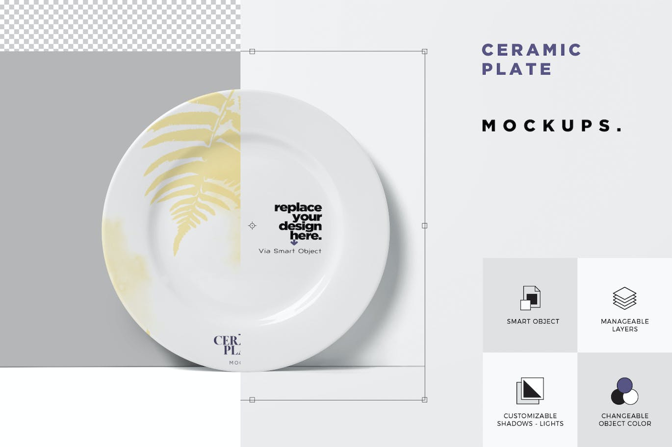 陶瓷盘子陶器品牌设计样机 Ceramic Plate Mockups 样机素材 sucaiwan.com