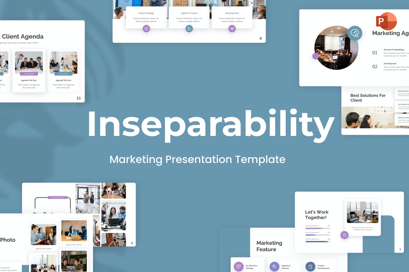 不可分割性营销PPT模板下载 Inseparability Marketing PowerPoint Template 幻灯图表 sucaiwan.com