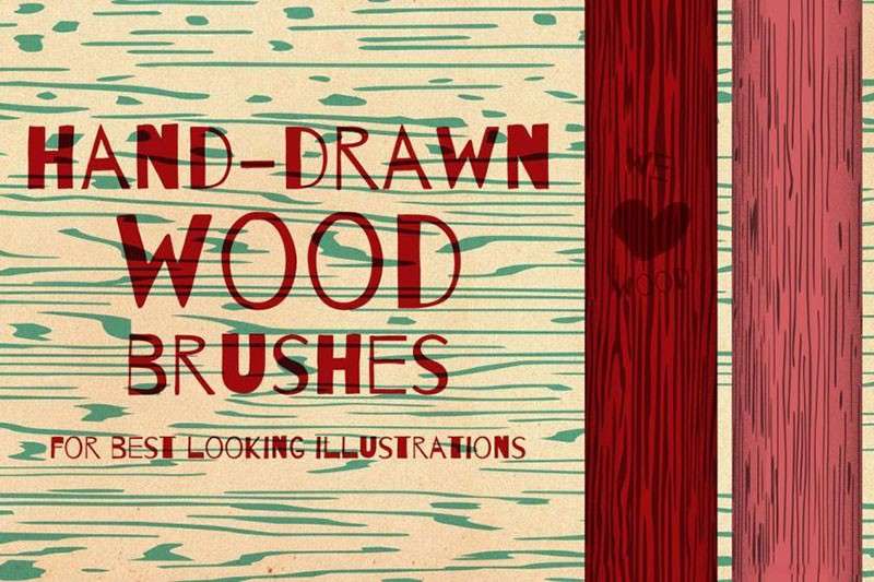 Illustrator木纹笔刷 笔刷资源 sucaiwan.com