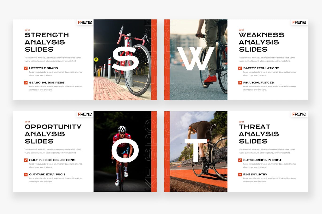 自行车运动PPT幻灯片模板 FRENS – Bike Sport Powerpoint Template 幻灯图表 sucaiwan.com