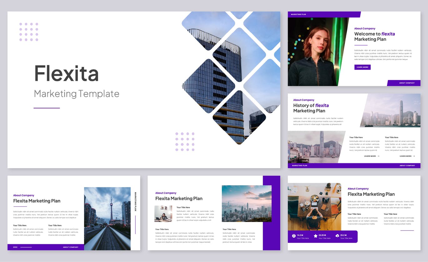 营销销售PPT幻灯片设计模板 Flexita – Marketing PowerPoint Template 幻灯图表 sucaiwan.com