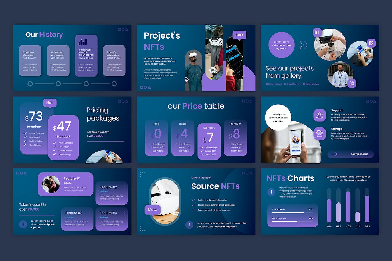 VR虚拟现实&元宇宙PPT设计模板 Virtual Reality and Metaverse Powerpoint Template 幻灯图表 sucaiwan.com