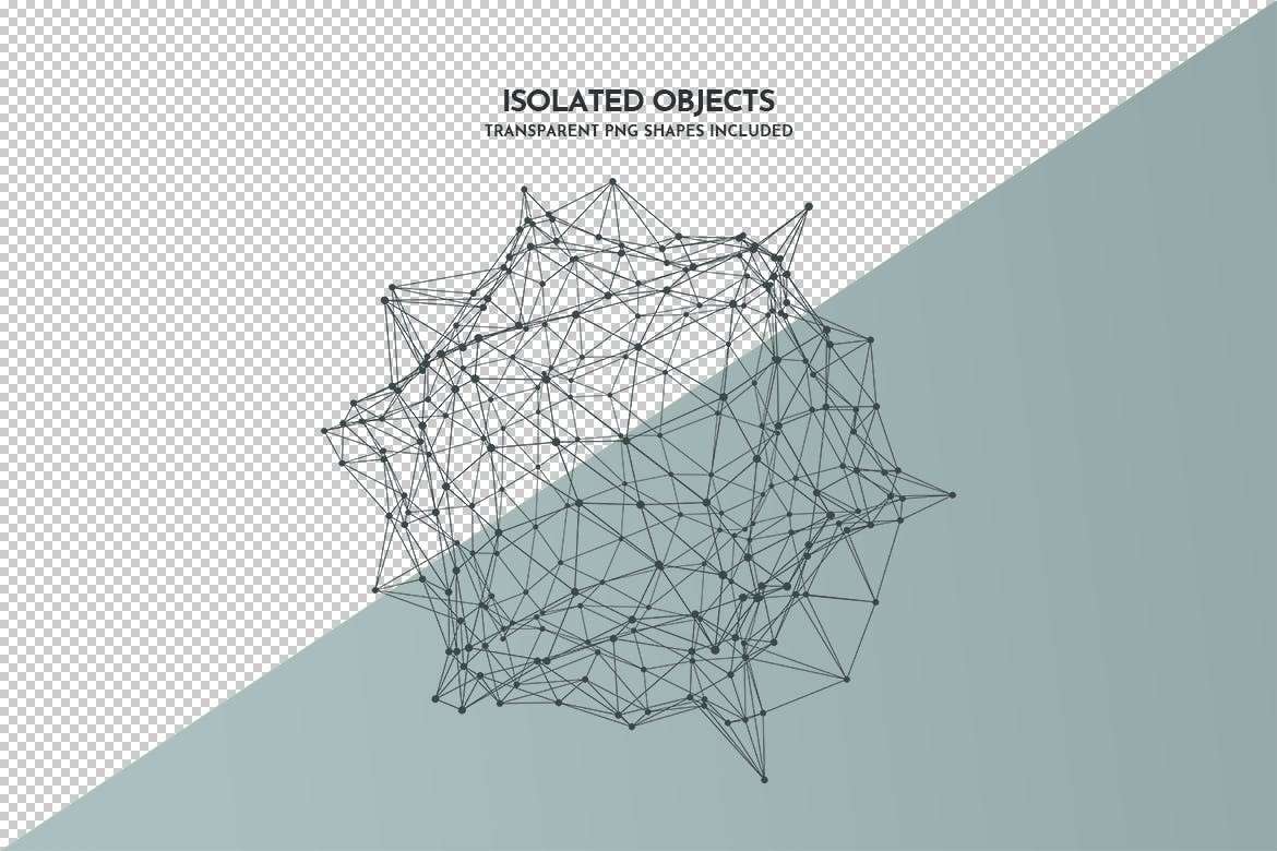 几何粒子网格多边形PS笔刷 笔刷资源 sucaiwan.com