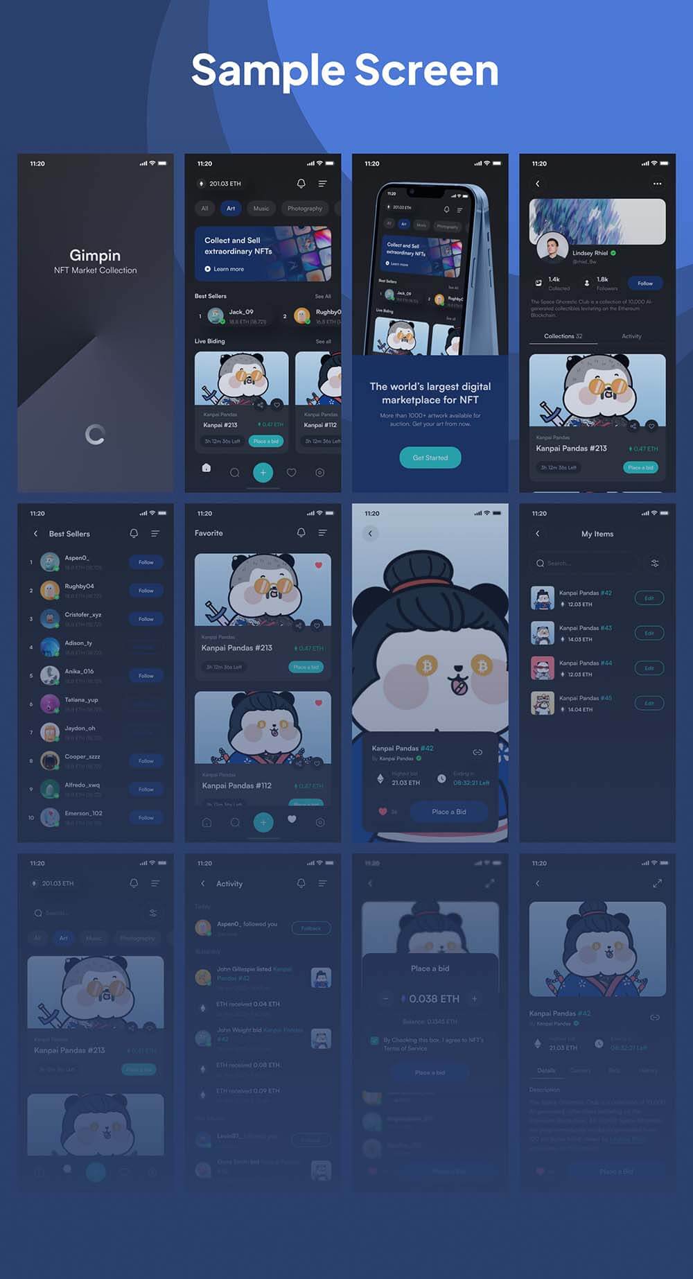 NFT市场应用程序UI套件 APP UI sucaiwan.com
