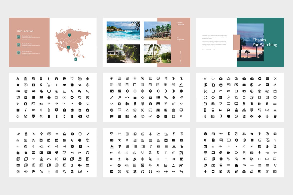 热带旅行Lookbook幻灯片演示PPT模板 Tuvoa : Tropical Lookbook Powerpoint Template 幻灯图表 sucaiwan.com