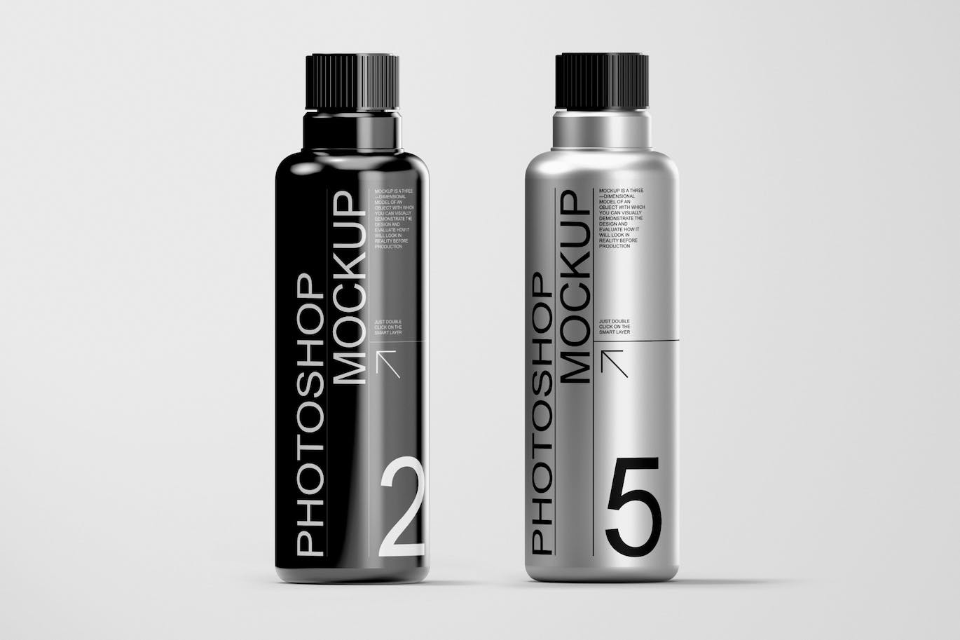 塑料和金属瓶外观包装设计样机 Plastic and Metal Bottle Mockup 样机素材 sucaiwan.com