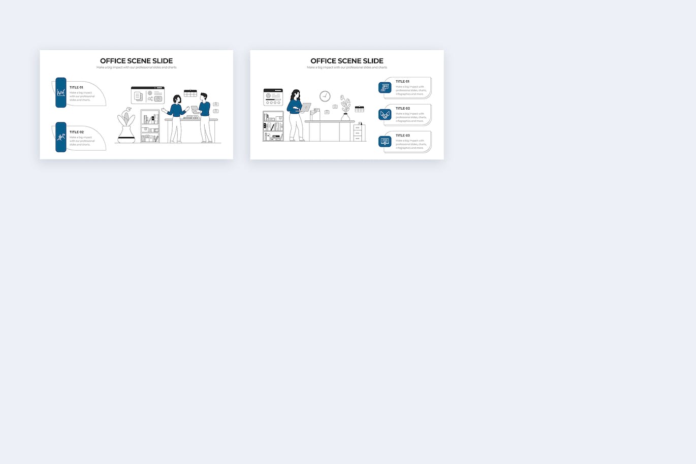 办公场景信息图表矢量模板 Business Office Scenes Illustrator Infographics 幻灯图表 sucaiwan.com