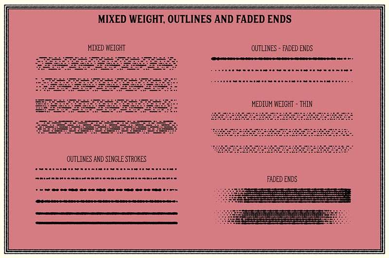 复古轮廓雕刻AI笔刷 笔刷资源 sucaiwan.com