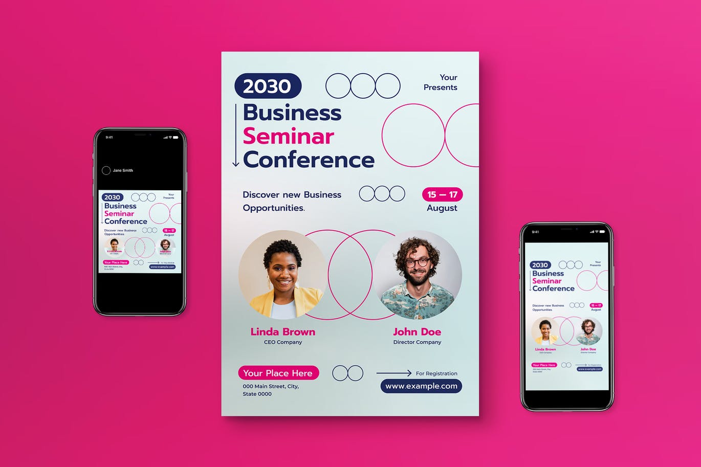 商业研讨会宣传单设计 Business Seminar Flyer Set 设计素材 sucaiwan.com