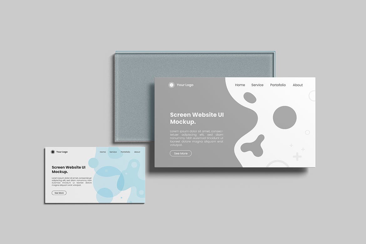 网站UI展示屏幕样机 Website UI Screen Mockup 样机素材 sucaiwan.com
