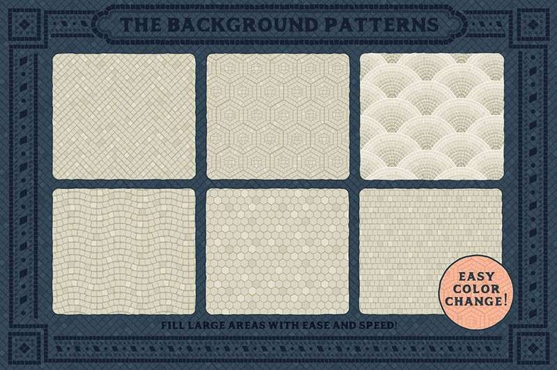 马赛克瓷砖纹理效果AI笔刷 笔刷资源 sucaiwan.com