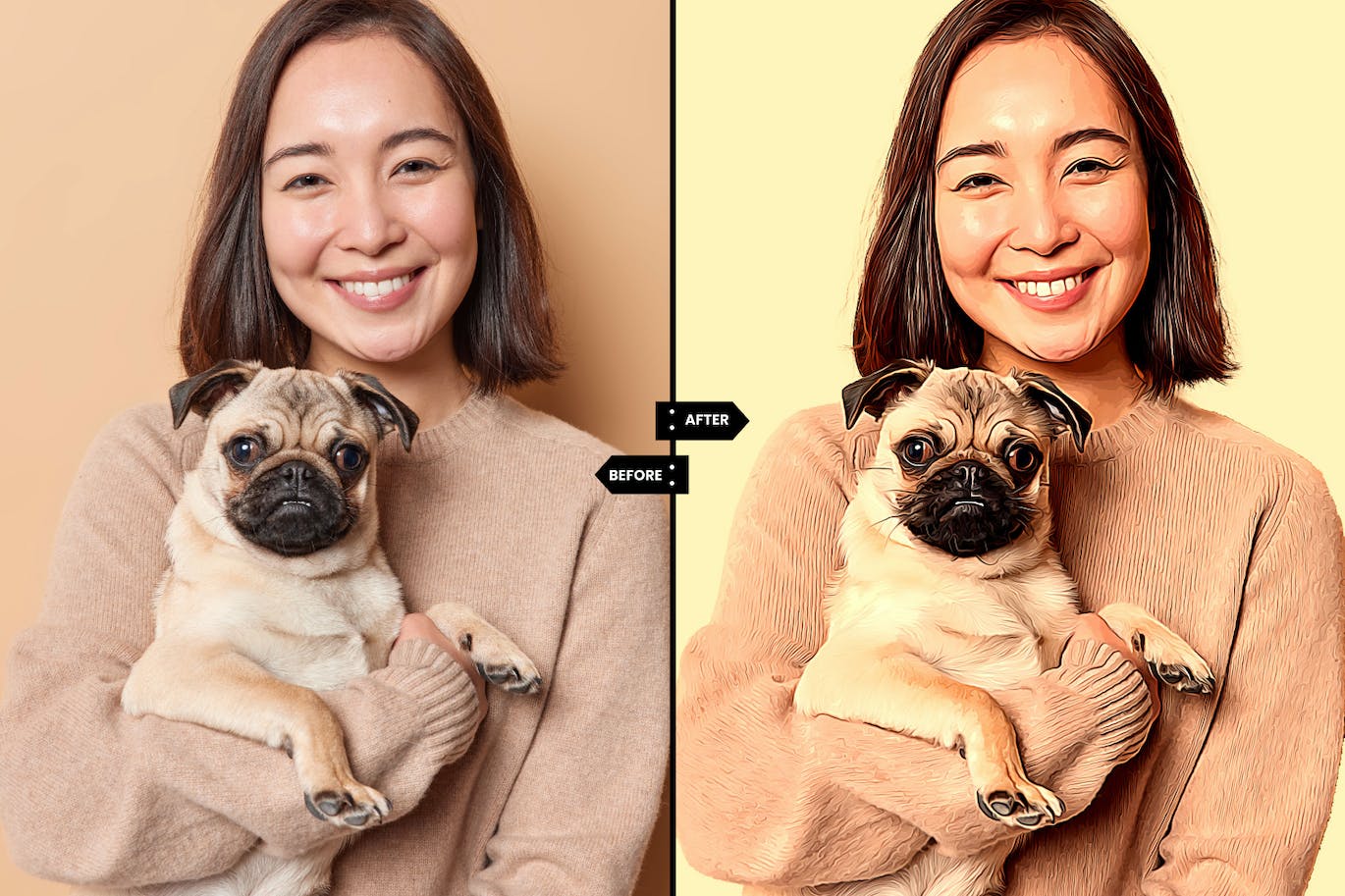 卡通照片效果PS动作 Cartoon Photo Effect Action 插件预设 sucaiwan.com