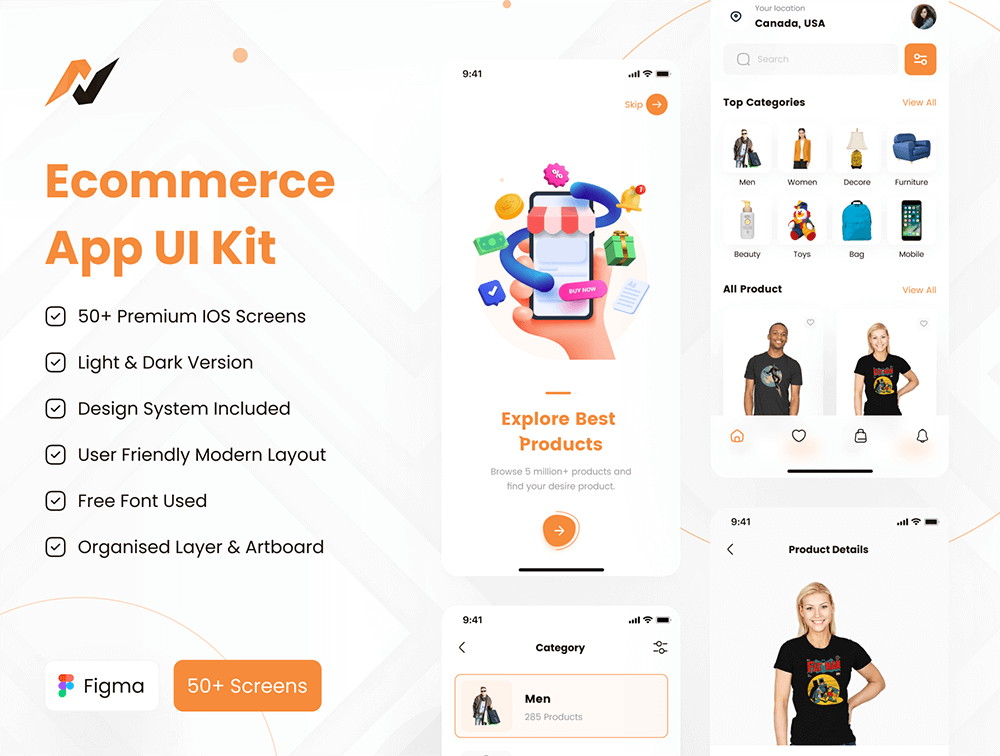电子商务App应用程序UI套件 APP UI sucaiwan.com