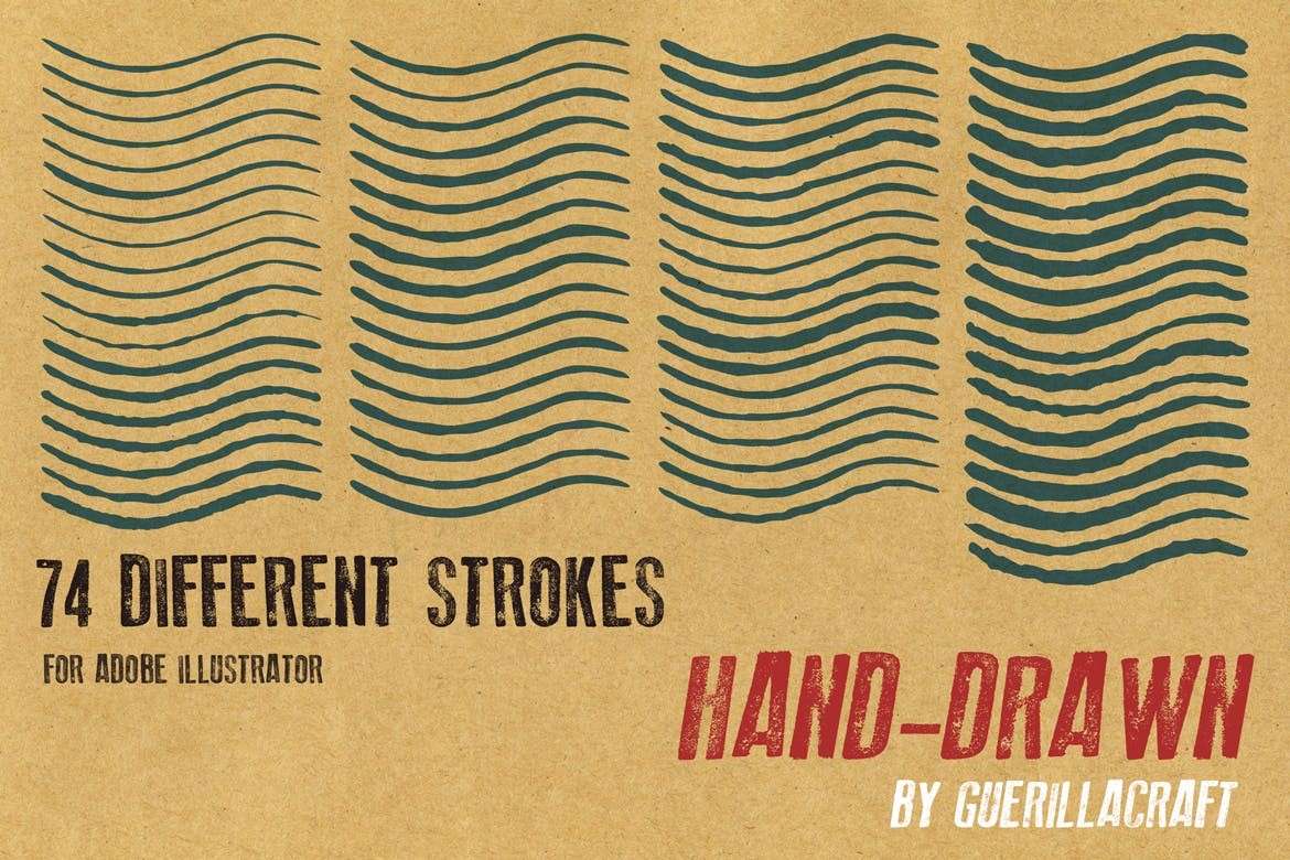 74个油墨勾线AI笔刷 笔刷资源 sucaiwan.com