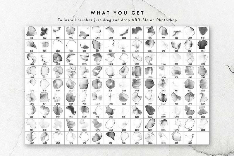 豪华水彩印章PS笔刷套装 笔刷资源 sucaiwan.com