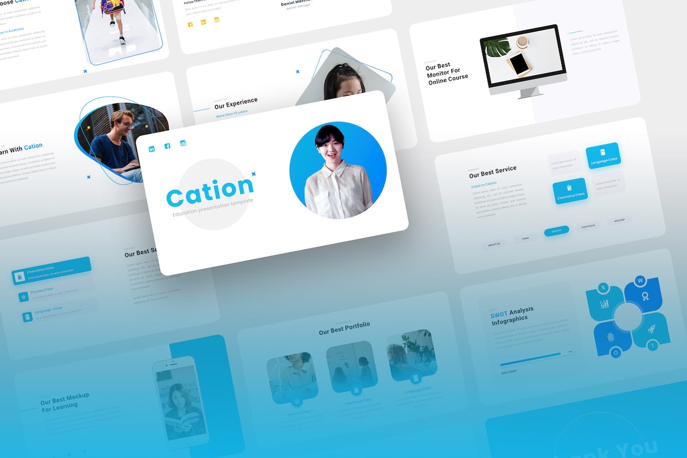 学校教育演示PPT模板 Cation – Education School PowerPoint Template 幻灯图表 第1张-素材湾丨精选海外优质设计素材资源 学校教育演示PPT模板 Cation – Education School PowerPoint Template 幻灯图表 sucaiwan.com