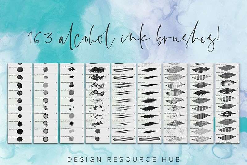 Procreate酒精流体画笔刷套装 笔刷资源 sucaiwan.com