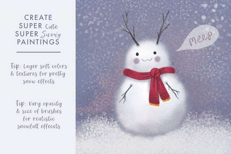 19个雪花飘雪Procreate笔刷 笔刷资源 sucaiwan.com