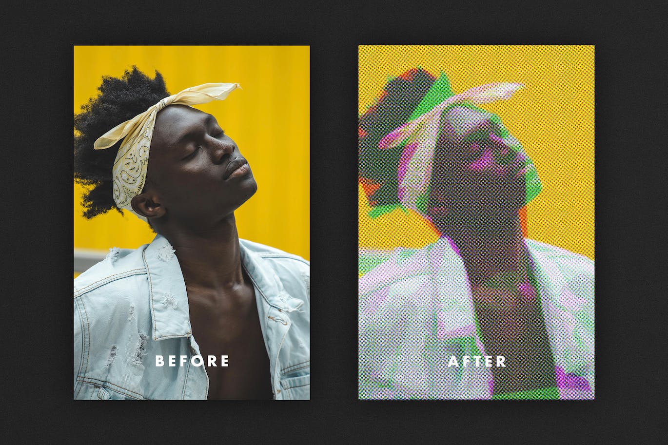 半色调多边形照片特效PS图层样式 Halftone Polygon Photo Effect 插件预设 sucaiwan.com