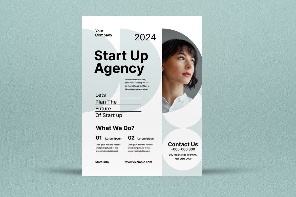 白色现代简约风格创业机构传单模板下载 White Modern Minimalist Start Up Agency Flyer 设计素材 sucaiwan.com