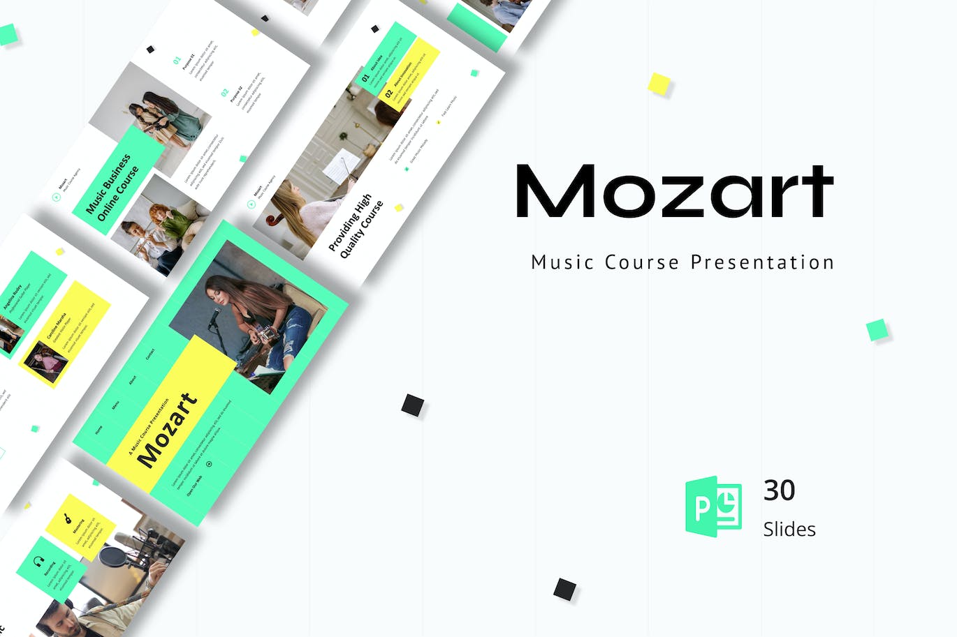 音乐课程Powerpoint模板 Mozart – Music Course Presentation PowerPoint 幻灯图表 第1张-素材湾丨精选海外优质设计素材资源 音乐课程Powerpoint模板 Mozart – Music Course Presentation PowerPoint 幻灯图表 sucaiwan.com