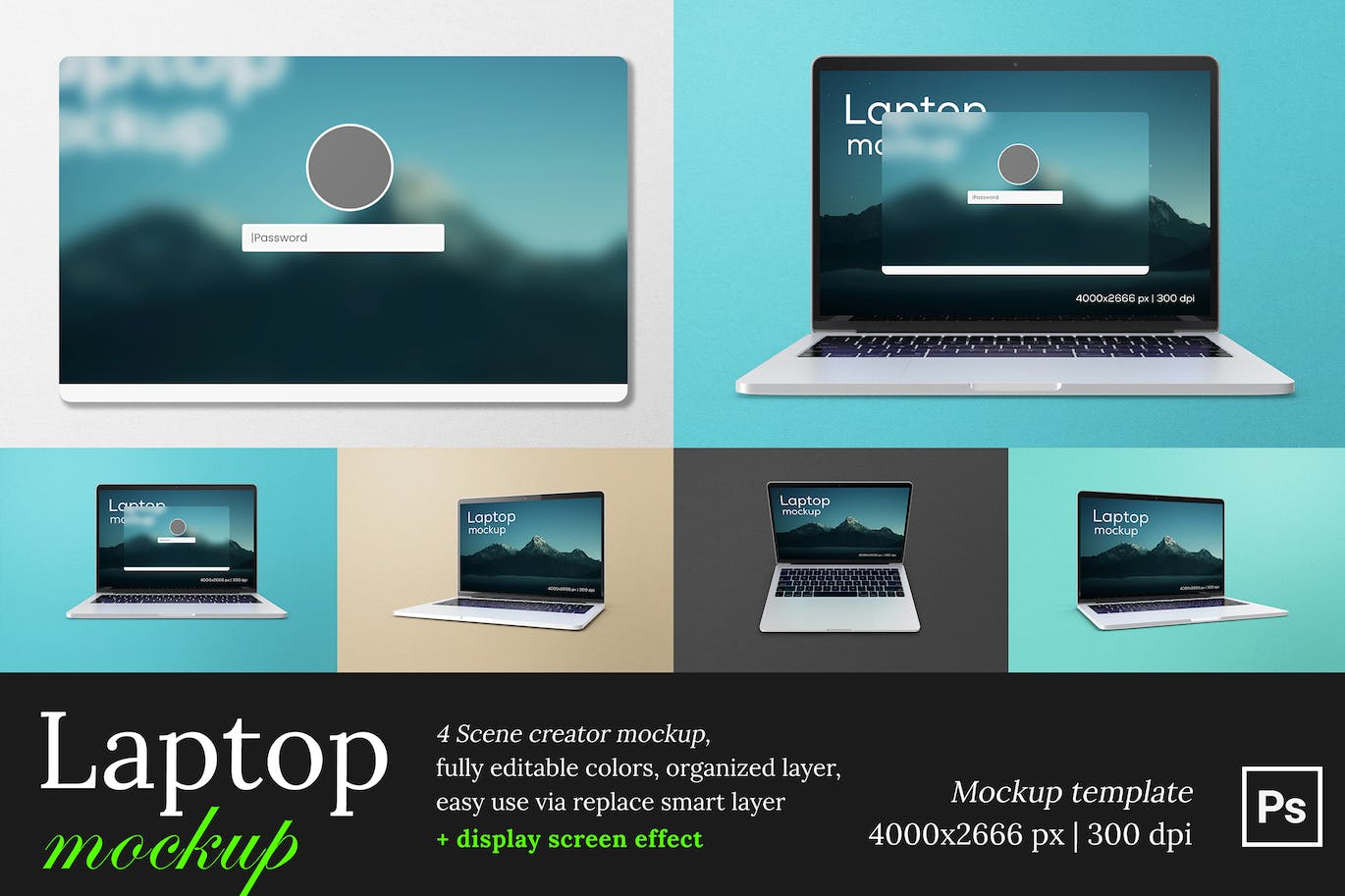 MacBook笔记本电脑屏幕样机 Screen Laptop Mockup 样机素材 第1张-素材湾丨精选海外优质设计素材资源 MacBook笔记本电脑屏幕样机 Screen Laptop Mockup 样机素材 sucaiwan.com