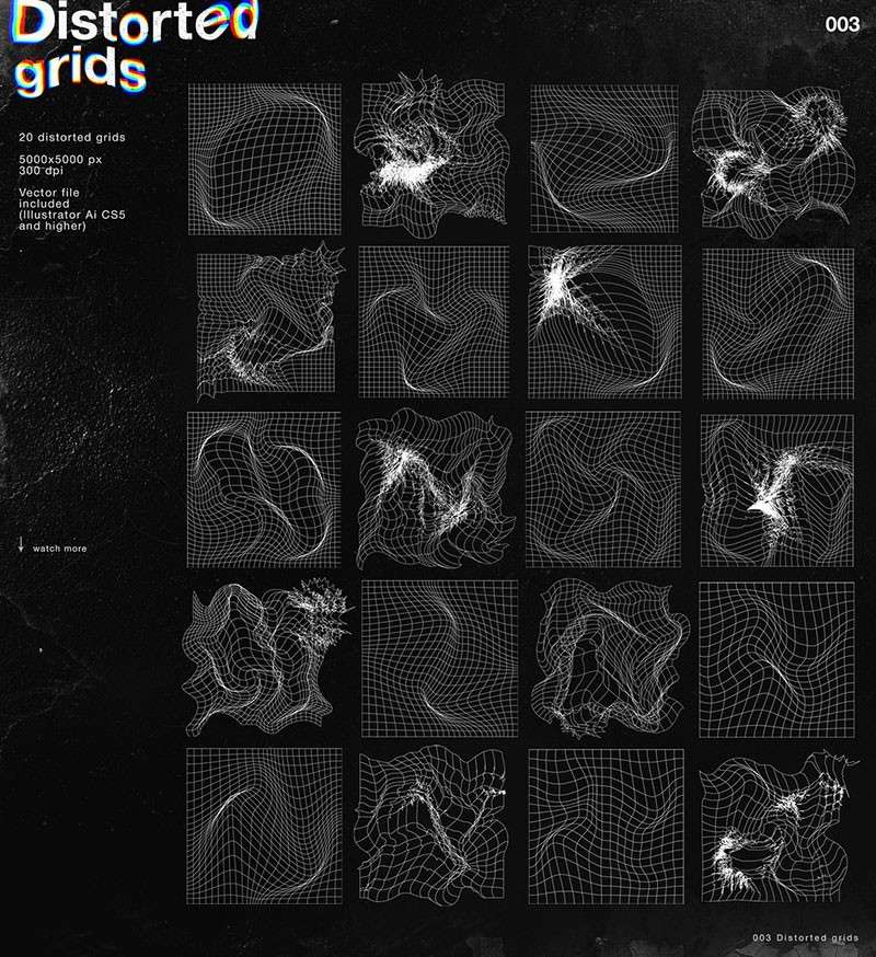 抽象网格酸性背景图案设计素材套装 图片素材 sucaiwan.com