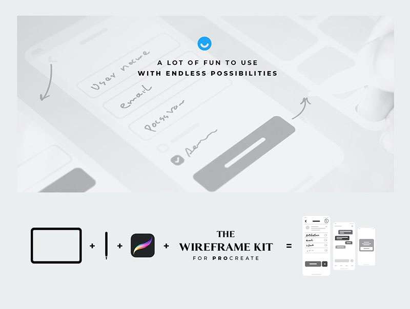 APP原型线框图Procreate笔刷 笔刷资源 sucaiwan.com