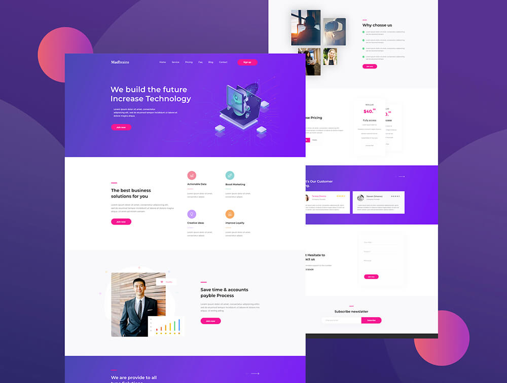 聊天机器人和AI创业机构网站设计模板 APP UI sucaiwan.com