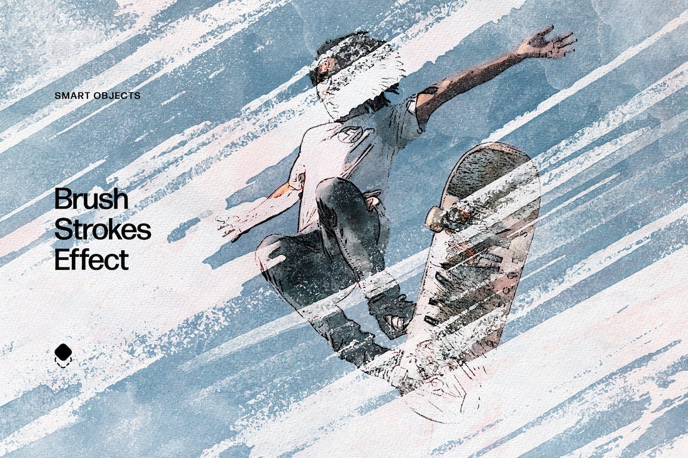 画笔描边照片效果PS图层样式 Brush Strokes Photo Effect 插件预设 sucaiwan.com