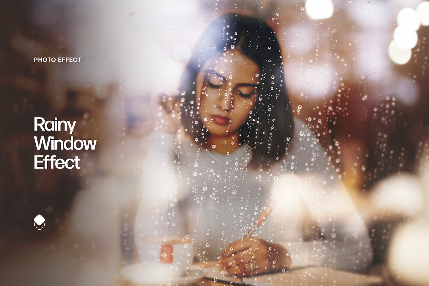 窗边雨滴照片特效PS图层样式 Rainy Window Photo Effect 插件预设 sucaiwan.com